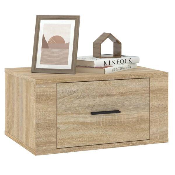 vidaXL Wall-mounted Bedside Cabinets 2 pcs Sonoma Oak 50x36x25 cm