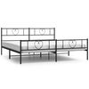 vidaXL Metal Bed Frame without Mattress with Footboard Black 200x200cm