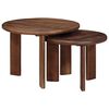 vidaXL Nesting Coffee Tables 2 pcs Dark Brown Solid Mango Wood