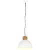 vidaXL Industrial Hanging Lamp White Round 50 cm E27 Solid Mango Wood