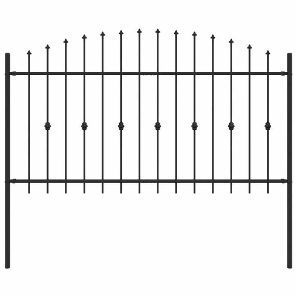 vidaXL Spike Fence Black 200 x 150 cm Powder-Coated Steel