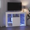 vidaXL Corner LED TV Cabinet White 100x40x68cm Engineered Wood