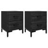 vidaXL Bedside Cabinets 2 pcs Black 36x30x45 cm Solid Wood Pine