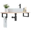 vidaXL Basin Shelf Wall Mounted Steel and Solid Wood Oak