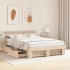vidaXL Bed Frame with Headboard Brown 140 x 200 cm Solid Pine Wood