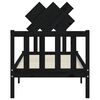 vidaXL Bed Frame without Mattress Black Small Single Solid Wood Pine