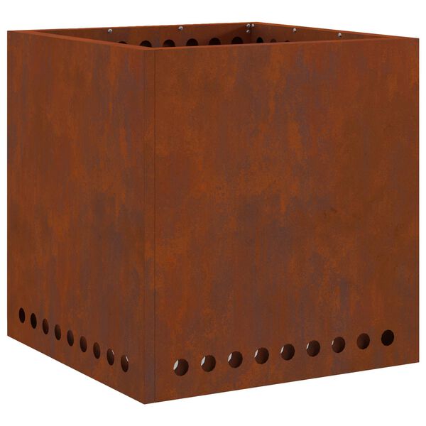 vidaXL Smokeless Fire Pit Brown 48 x 48 x 50 cm Weathering Steel
