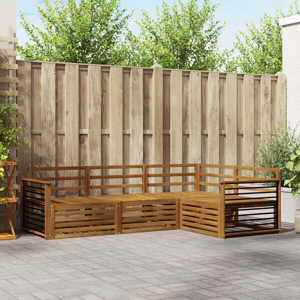 vidaXL Outdoor Sofa Set 4 pcs Natural Solid Acacia Wood