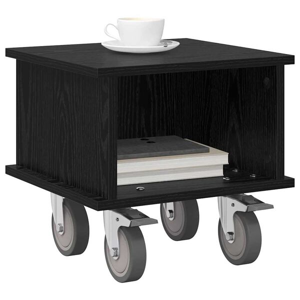 vidaXL TV Stand Black Oak 37 x 35 x 35 cm Engineered Wood