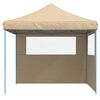 vidaXL Foldable Party Tent Pop-Up with 2 Sidewalls Beige