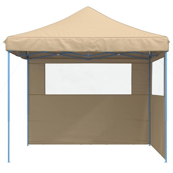 vidaXL Foldable Party Tent Pop-Up with 2 Sidewalls Beige