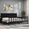 vidaXL Bed Frame without Mattress Black 200x200 cm Solid Wood Pine