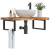 vidaXL Basin Shelf Wall Mounted Steel and Solid Wood Acacia