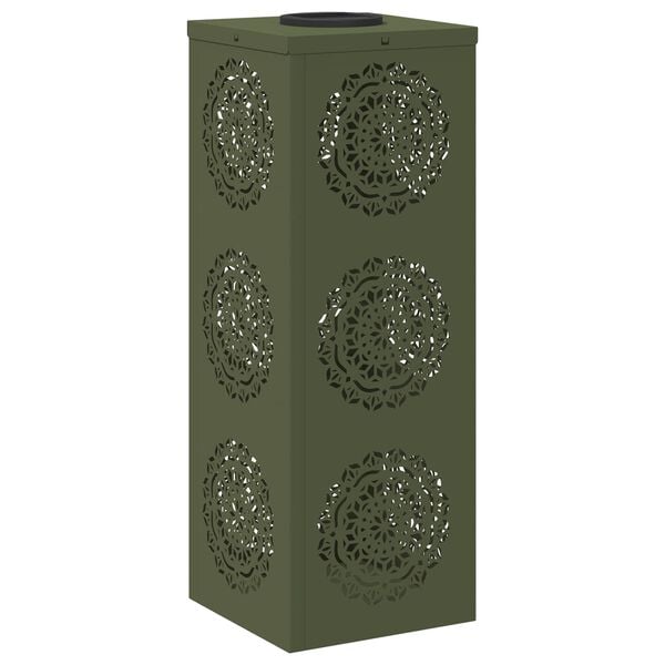 vidaXL Solar LED Pathway Light 2 pcs Olive Green Cold Rolled Steel