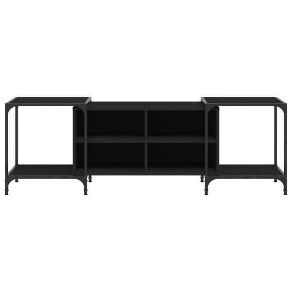 vidaXL TV Cabinet Black 153x37x50 cm Engineered Wood