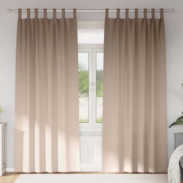 vidaXL Blackout Curtains with Rings 2 pcs Taupe 245 x 140 cm Polyester