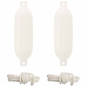 vidaXL Boat Fenders 2 pcs &Oslash; 14 x 50 cm White PVC