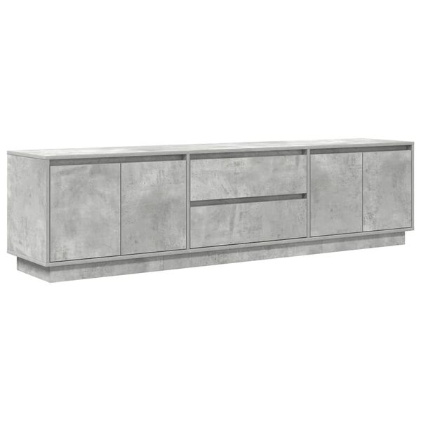 vidaXL TV Cabinet with LED Lights Concrete Grey 193.5x41x50 cm