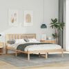 vidaXL Bed Frame with Headboard Brown 120 x 190 cm Solid Pine Wood