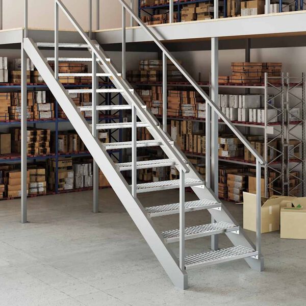 vidaXL Grate Step 80x24x7 cm Galvanised Steel