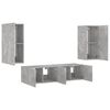 vidaXL 4 Piece TV Wall Units with LED Concrete Grey Engineered Wood