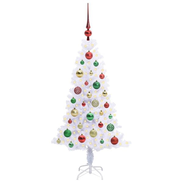 vidaXL Artificial Christmas Tree with Stand White 120 cm PVC and Steel