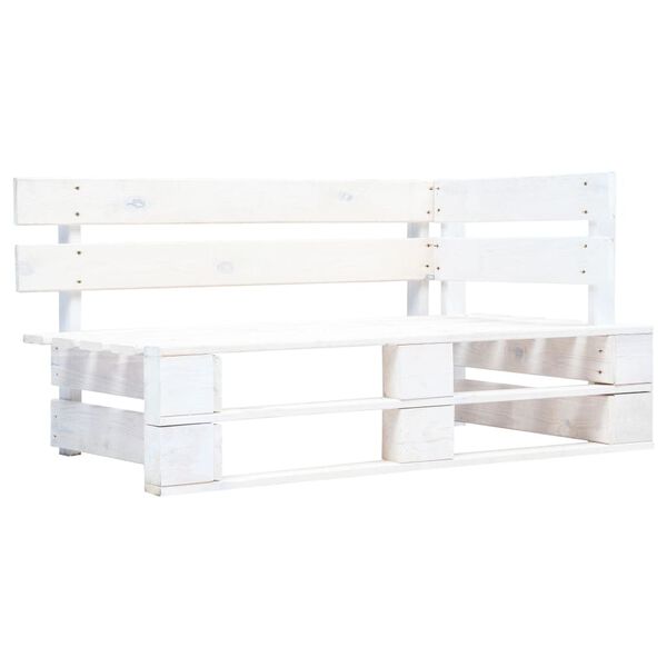 vidaXL Garden Pallet Corner Bench Wood White