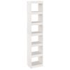 vidaXL Book Cabinet/Room Divider White 40x30x199 cm Solid Wood Pine