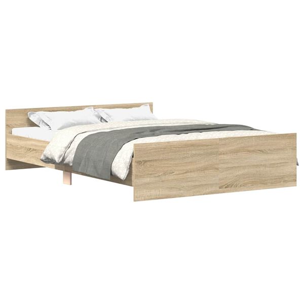 vidaXL Bed Frame without Mattress Sonoma Oak 135x190 cm Double