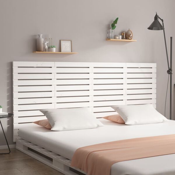 vidaXL Wall Headboard White 186x3x91.5 cm Solid Wood Pine