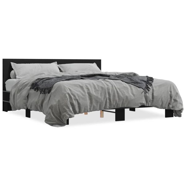 vidaXL Bed Frame without Mattress Black 200x200 cm
