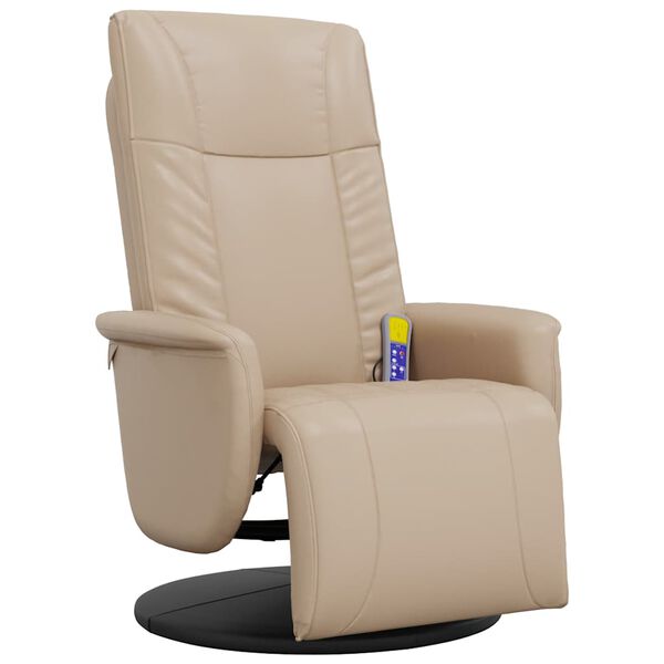 vidaXL Massage Recliner Chair with Footrest Cappuccino Faux Leather