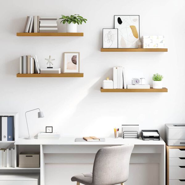 vidaXL Wall Shelf 4 pcs Beige 80 x 23.5 x 4 cm Engineered Wood