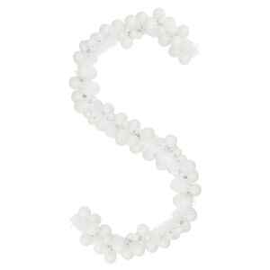 vidaXL Christmas Ball Garland LEDs White 186 cm Polystyrene