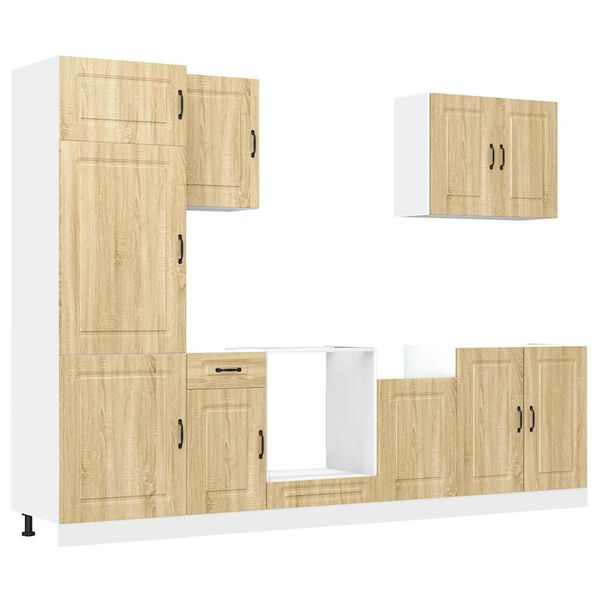 vidaXL 7 Piece Kitchen Cabinet Set Kalmar Sonoma Oak Engineered Wood