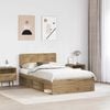 vidaXL Bed Frame Artisian Oak 135 x 190 cm Solid Pine Wood