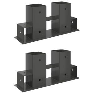 vidaXL Firewood Stack Aid 2 pcs Anthracite 34 x 10 x 15 cm Steel