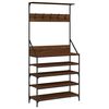 vidaXL Clothes Rack with Shoe Storage Brown Oak 90x34x184 cm