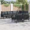 vidaXL Garden Sofa Set with Cushion 7 pcs Anthracite Steel & Fabric