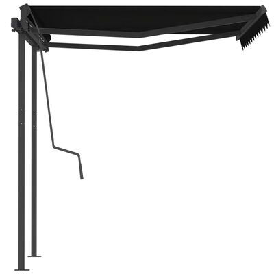 vidaXL Automatic Retractable Awning with Posts 3.5x2.5 m Anthracite