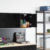 vidaXL Garage Wall Cabinet Black Engineered Wood
