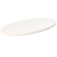 vidaXL Table Top White 60x30x2.5 cm Solid Wood Pine Oval