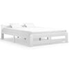 vidaXL Bed Frame without Mattress White Solid Pine Wood 120x200 cm