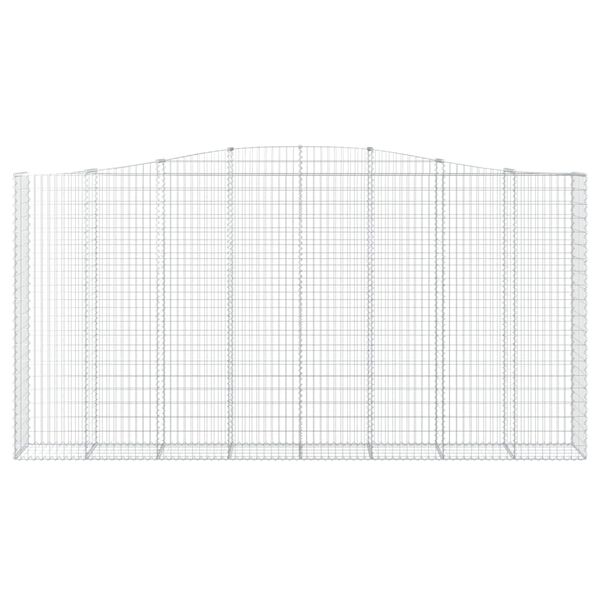 vidaXL Arched Gabion Basket 400x50x200/220 cm Galvanised Iron
