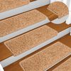 vidaXL Stair Mats 10 pcs 65x21x4 cm Beige Rectangular Edge