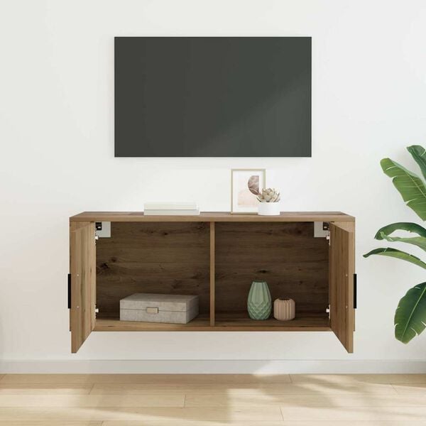 vidaXL Wall Mounted TV Cabinet Artisan Oak 100 x 34.5 x 40 cm