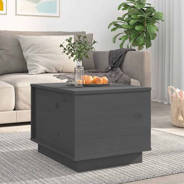 vidaXL Coffee Table Grey 40x50x35 cm Solid Wood Pine