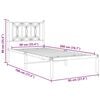 vidaXL Metal Bed Frame without Mattress with Headboard White 90x200cm