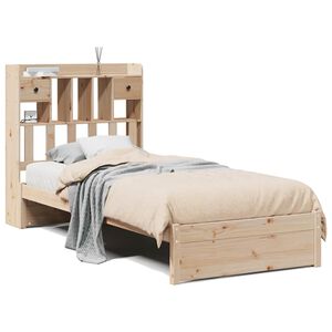 vidaXL Bookcase Bed without Mattress 75x190cm Solid Wood Pine