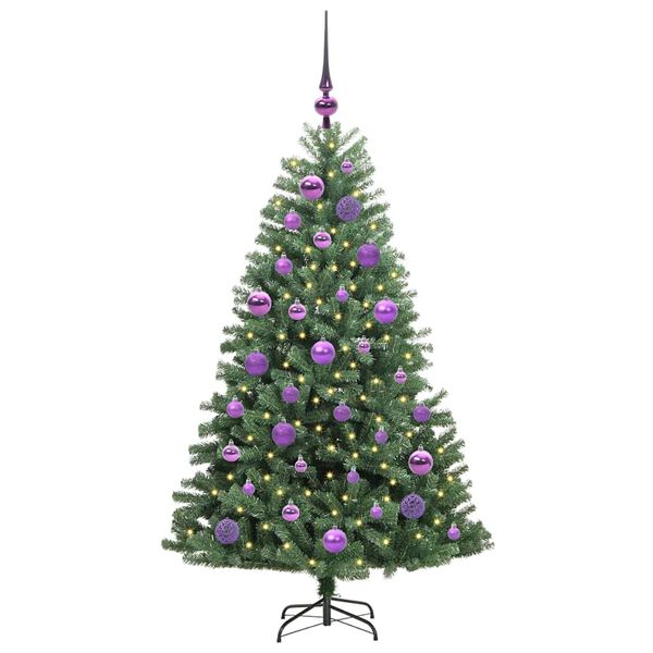 vidaXL Artificial Hinged Christmas Tree Green 120 cm PVC and Metal